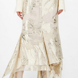 Silk crêpe dress with metal chains size 48