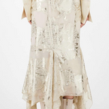 Silk crêpe dress with metal chains size 48