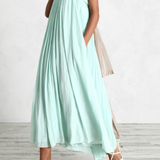 Silk crêpe dress with metal chains size 48