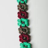 COCCHINA BAG - PURPLE/RED CROCHET WITH FRINGES
