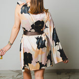 OPERA dress - Burgundy degradé wide neckline tailored dress - unique piece