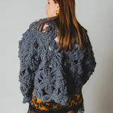 10 - NUBE GRACE – Cardigan Handmade a Maxi Fiori in Pura Lana M/L