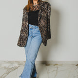 FUCHSIA JACQUARD BOMBER STYLE JACKET - REVERSIBLE IN BLACK VELVET FABRIC - CONTRASTING POCKETS