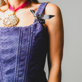 Semi-transparent tailored Margot shirt with geometric pattern