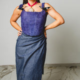 Semi-transparent tailored Margot shirt with geometric pattern