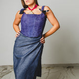 Semi-transparent tailored Margot shirt with geometric pattern