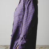 112 - Camicia viola Vintage con quadretti verdi RL tg L/XL con strass verdi circa 800