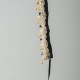 117 Collana chocker 100% Handmade con nastrino in velluto e passamaneria con ricami e pendenti