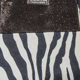 11 - NOMAD DARK COCO – Borsa Maxi Reversibile in Pelle Stampa Cocco grigio tortora  e Pelle Effetto Struzzo Nera Metallizzata