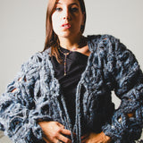 11 - NUBE GRACE – Cardigan Handmade in Pura Lana TG L/XL