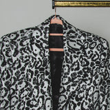 FUCHSIA JACQUARD BOMBER STYLE JACKET - REVERSIBLE IN BLACK VELVET FABRIC - CONTRASTING POCKETS