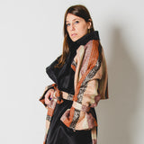 11 - Trench Sartoriale Oversize “Watson” – Pezzo Unico nero con jacquard