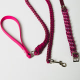 12 - PET À PORTER – PINK PASSION | Collare gioiello fucsia e bordeaux intrecciato | 29–35 cm