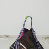 12 - NOMAD DARK JUNGLE – Borsa Medium Reversibile in Pelle effetto pitone verde smeraldo e bronzo metallizzato effetto struzzo