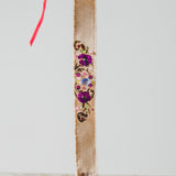 131 Choker Artigianale Dipinto e Ricamato a Mano – Pezzo Unico con Paillettes Viola