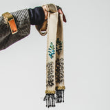 132 - Collana Tessile Artigianale Dipinta e Ricamata a Mano | Pezzo Unico Le Peg