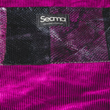 13 - NOMAD PURPLE NOIR – Borsa Media Reversibile in Pelle Stampa Serpente Nero e Viola e Pelle Grigio Metallizzato a Pois