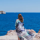 14 Kimono GUSTAVO sartoriale lungo in seta effetto tie-dye