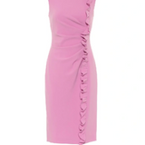 Pink sheath dress with ruffles size 46