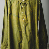 157 Camicia vintage verde taglio maschile RL con strass rosa circa 800 TG S/M