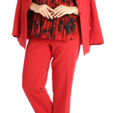 Pantaloni dritti rossi  stretch