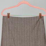 15 - ALMA Skirt – Gonna couture sartoriale in cotone gessata color nocciola     TG 2 - 40/42