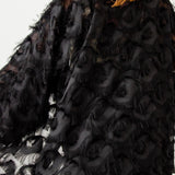 Long tailored kimono in black sequins with embroidered flowers
