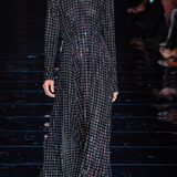 Silk crêpe dress with metal chains size 48
