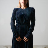 Silk crêpe dress with metal chains size 48