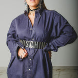 162 Camicia vintage  maschile RL con CIRCA 1000 strass argento Tg XL