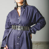 162 Camicia vintage  maschile RL con CIRCA 1000 strass argento Tg XL