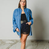 169 Camicia vintage  maschile LEVI'S L-XL con CIRCA 1300 strass neri