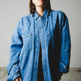 169 Camicia vintage  maschile LEVI'S L-XL con CIRCA 1300 strass neri