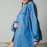 169 Camicia vintage  maschile LEVI'S L-XL con CIRCA 1300 strass neri