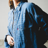 169 Camicia vintage  maschile LEVI'S L-XL con CIRCA 1300 strass neri