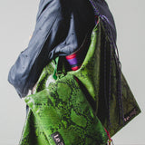 16 - NOMAD MINI – GREEN SNAKE | Pezzo unico – POCHETTE IN PELLE