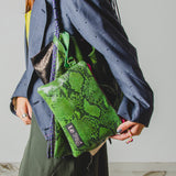 16 - NOMAD MINI – GREEN SNAKE | Pezzo unico – POCHETTE IN PELLE