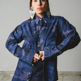 170 Camicia vintage  maschile RALPH LAUREN TG M   con CIRCA 500 strass blu