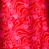 177 -  Gonna miri in crepe di viscosa rossa con cuori - Tg 2