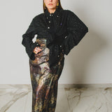 182 Camicia nera Ralph Lauren tg XL 1000 strass grigi