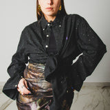 182 Camicia nera Ralph Lauren tg XL 1000 strass grigi