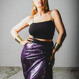 182 -  Gonna miri in maglina elasticizzata con paillettes  - Tg 2