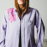 186 Camicia Ralph Lauren lilla con pittura e strass