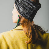 186 Fascia elastica per capelli in velluto elasticizzato bianco e nero