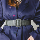 18 - POWER BELT – Cintura Vintage in Pelle Grigia.