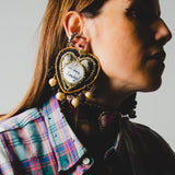 Body necklace with cascading chains - in gold-colored steel