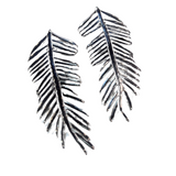 Orecchini a forma di foglie in acciaio inossidabile argentato  - LEAVES SILVER