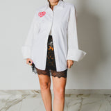 193 Camicia Cuore – Camicia bianca in cotone elasticizzato con ricamo a mano TG 44