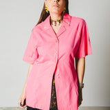 194 Camicia Ciao Amore – Camicia fucsia in cotone con ricamo a mano