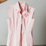 197 Camicia La Dolce Vita – Camicia rosa senza maniche con ricamo a mano